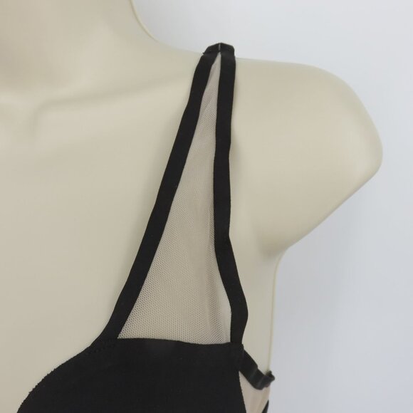 Victorias Secret Womens Small Black Mesh Plunge Bralette 24492967 Nylon Blend - Picture 4 of 15